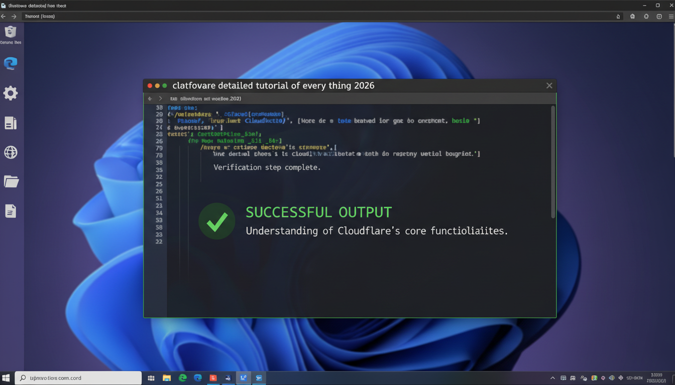 Photorealistic screenshot of Ubuntu terminal showing Cloudflare verification, with natural lighting and sharp focus.