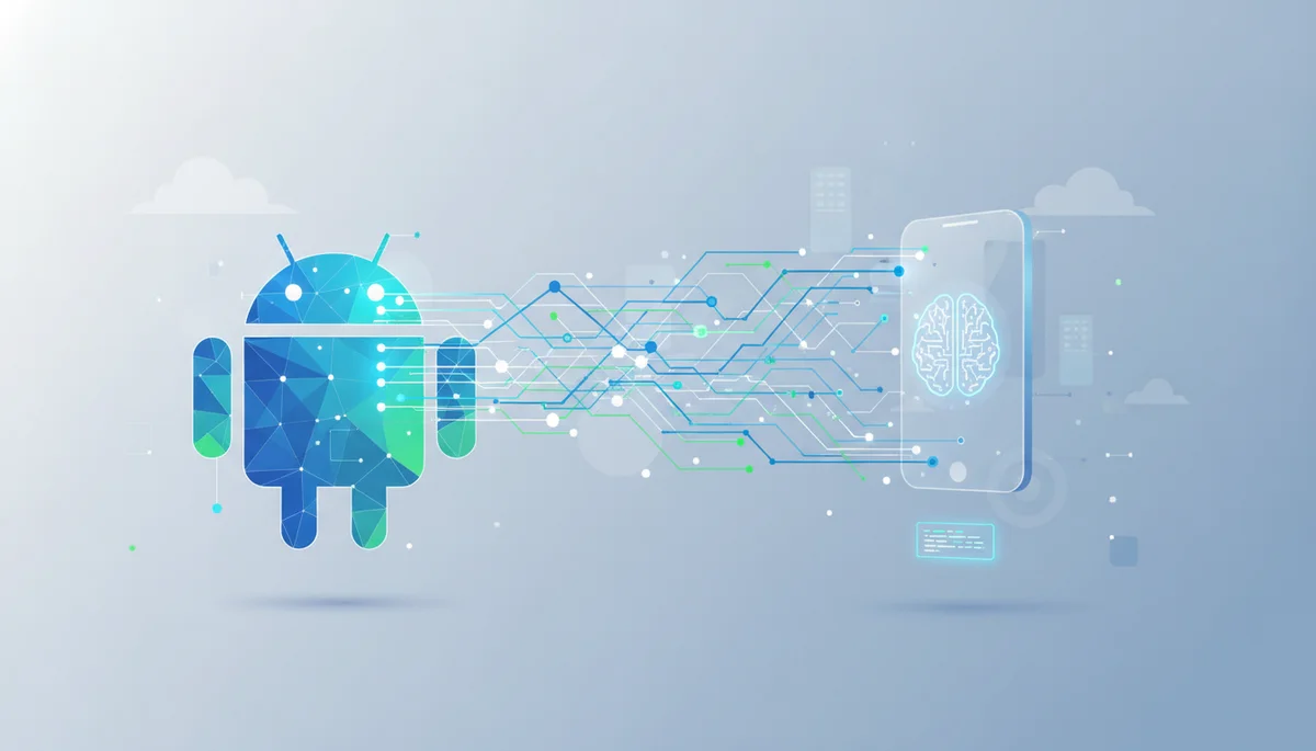 Featured image: Professional featured image for: How to start building android app with ai. Clean editorial illustra