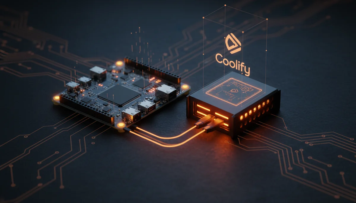 Featured image: Professional featured image for: How to install coolify on raspberry pi. Modern tech blog style, ser