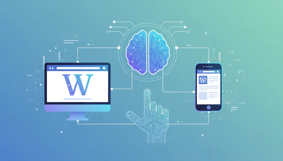 Featured image: Professional featured image for: How to Make a WordPress Website in 2026 (Using AI) Full Tutorial. C