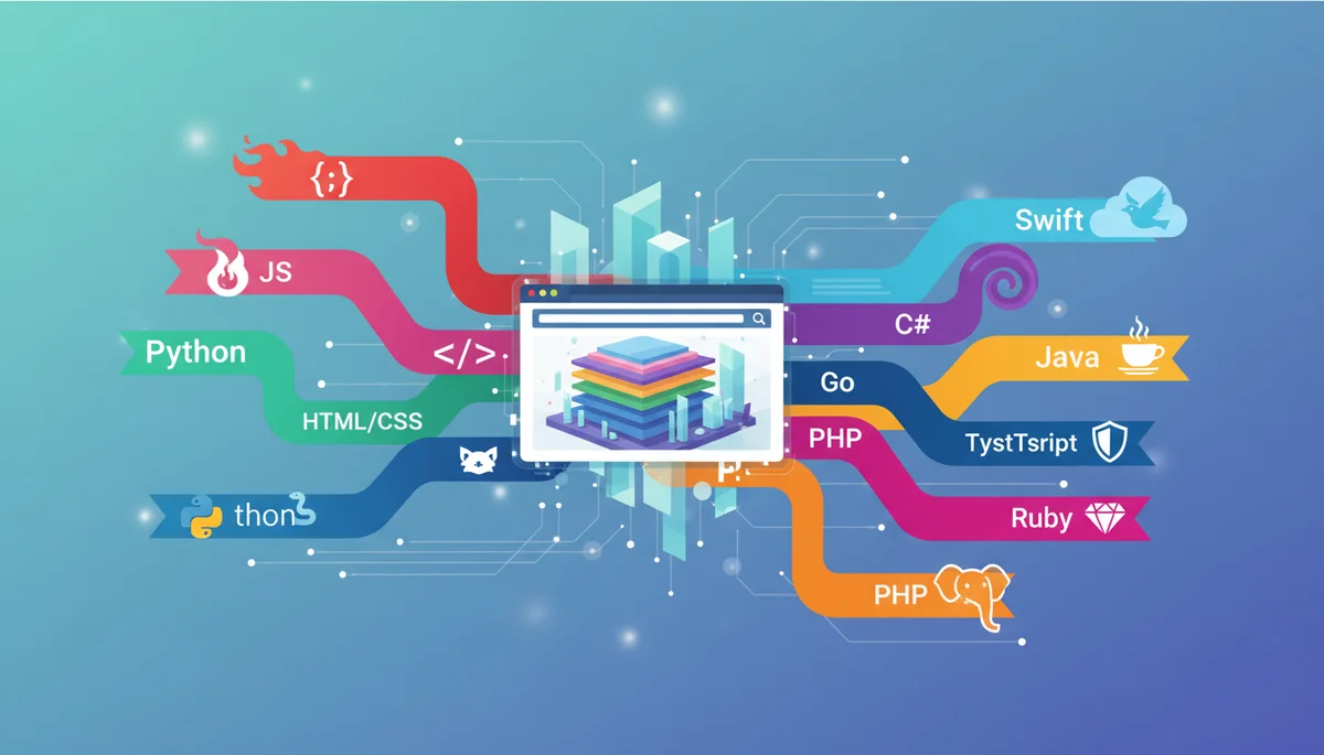 Featured image: Professional featured image for: Top 10 Best Lengueges for Build a Advance Level and Modren Website: