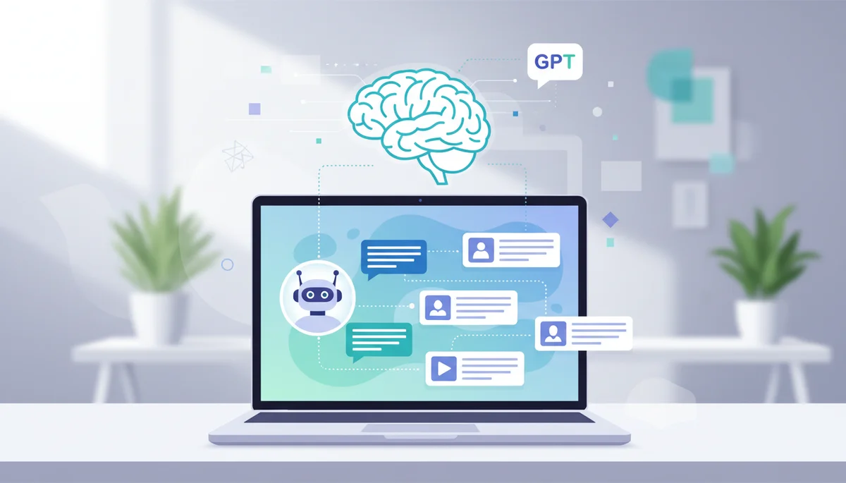 Featured image: Professional featured image for: How To Use ChatGPT for Content Creation. Clean editorial illustrati