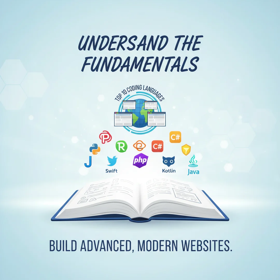 Step 1: Illustration for step: Understand the fundamentals related to Top 10 best lengueges for build a adva