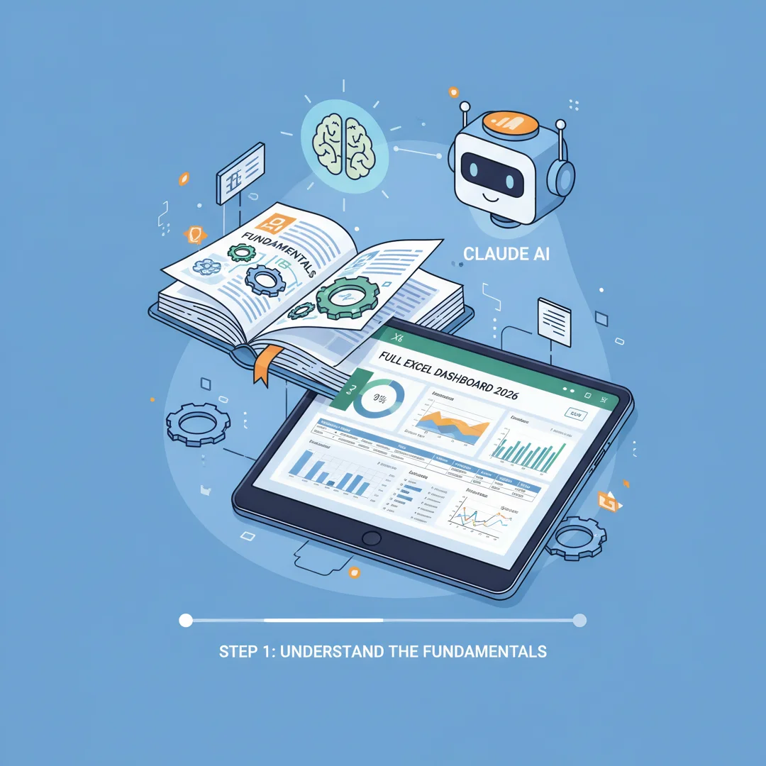 Step 1: Illustration for step: Understand the fundamentals related to Claude AI Created a Full Excel Dashboa