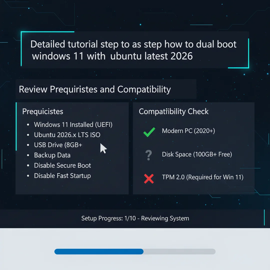 Step 1: Technical tutorial screenshot: Review prerequisites and compatibility for Detailed tutorial step by 
