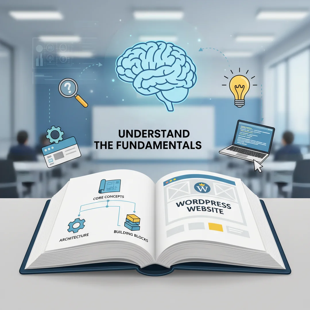 Step 1: Illustration for step: Understand the fundamentals related to How To Create WordPress Website, profe