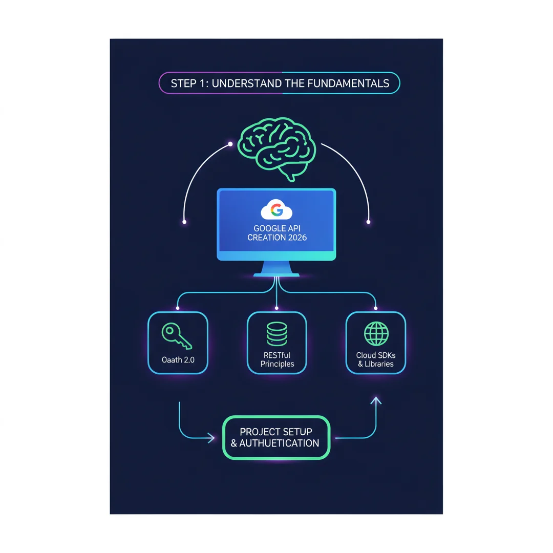 Step 1: Illustration for step: Understand the fundamentals related to How to creat google api in 2026, profe