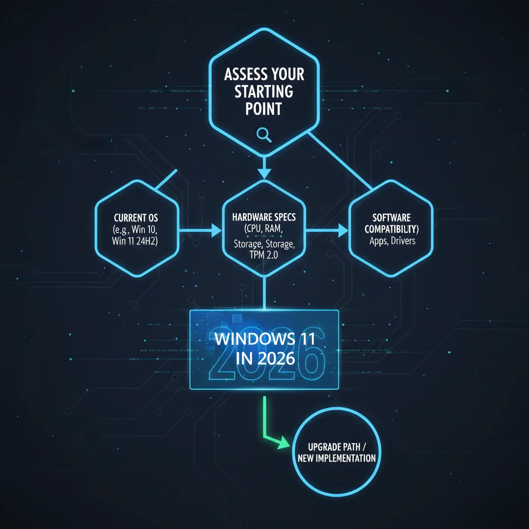 Step 2: Illustration for step: Assess your starting point related to Detaild info about windows 11 in 2026, 