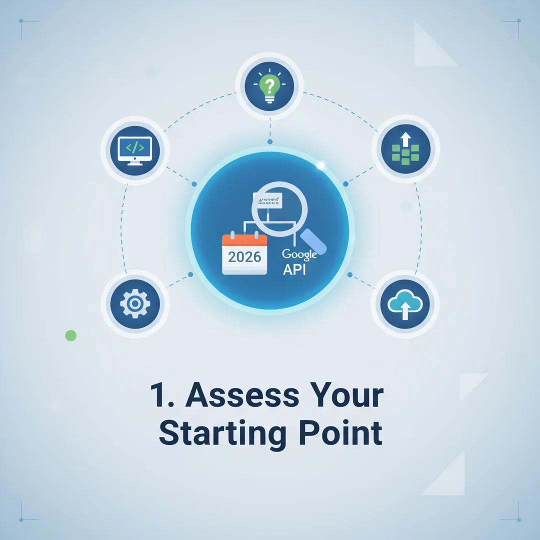 Step 2: Illustration for step: Assess your starting point related to How to creat google api in 2026, profes