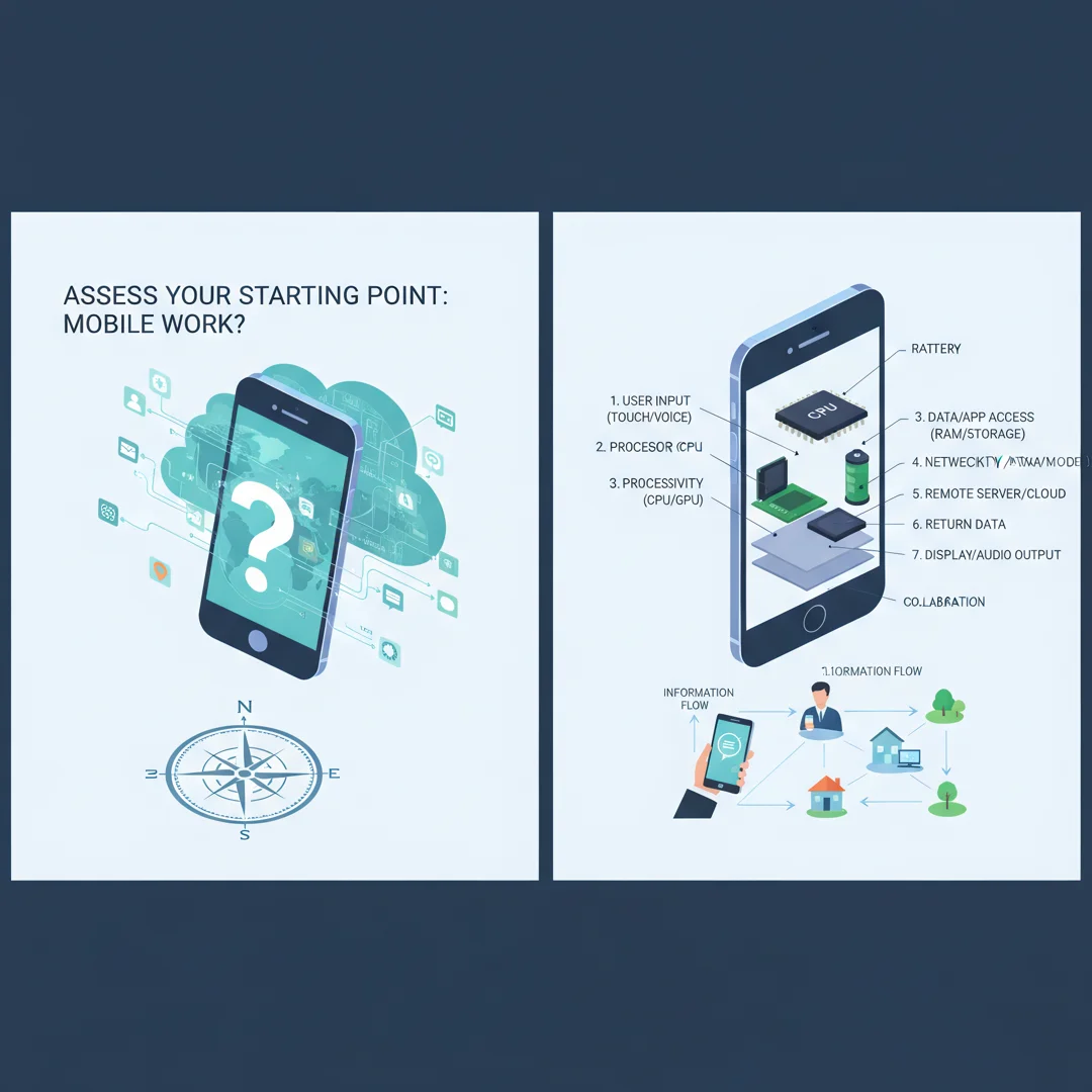 Step 2: Illustration for step: Assess your starting point related to how mobile work” you mean how a mobile 