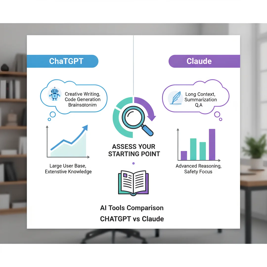 Step 2: Illustration for step: Assess your starting point related to AI Tools Comparison: ChatGPT vs Claude,