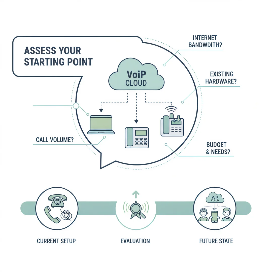 Step 2: Illustration for step: Assess your starting point related to how its work voip calls, professional e