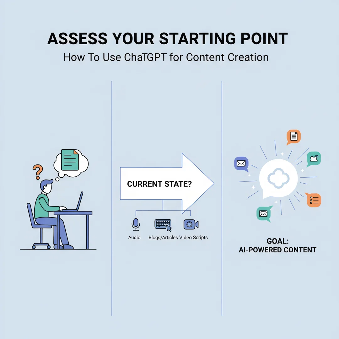 Step 2: Illustration for step: Assess your starting point related to How To Use ChatGPT for Content Creation