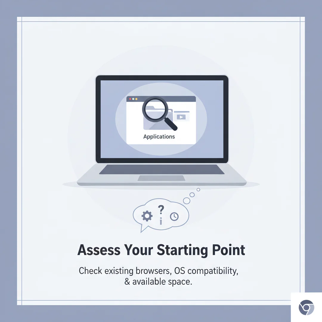 Step 2: Illustration for step: Assess your starting point related to How To Install Chrome On Mac, professio