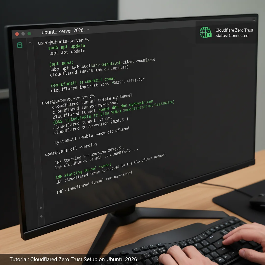 Step 2: Technical tutorial screenshot: Prepare the environment for install cloudeflared zero trust in 2026 o