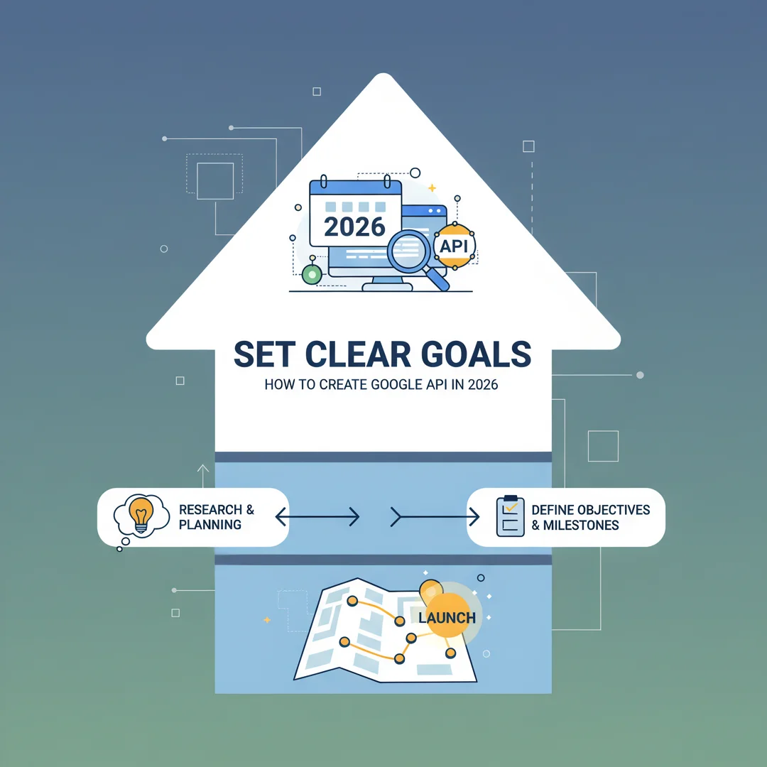 Step 3: Illustration for step: Set clear goals related to How to creat google api in 2026, professional educ