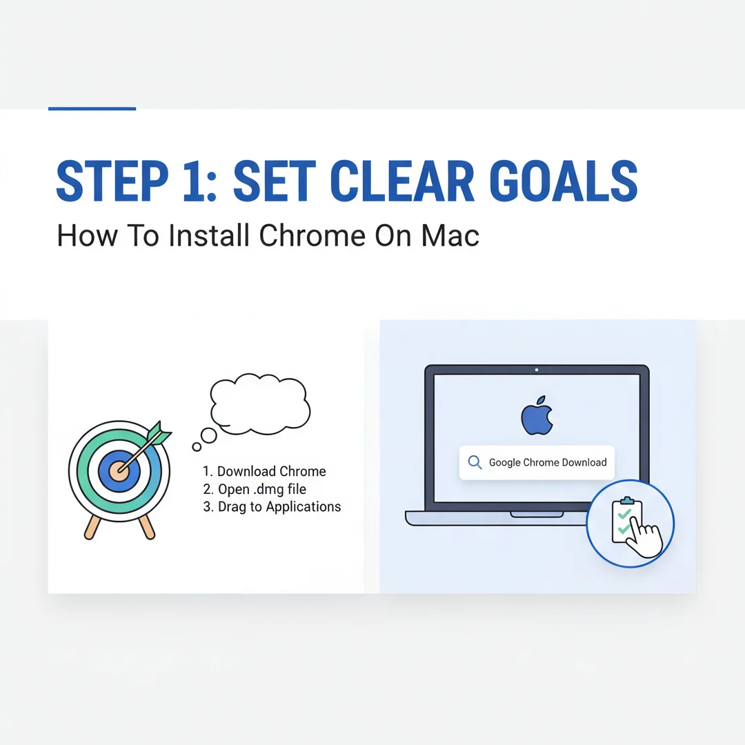 Step 3: Illustration for step: Set clear goals related to How To Install Chrome On Mac, professional educati