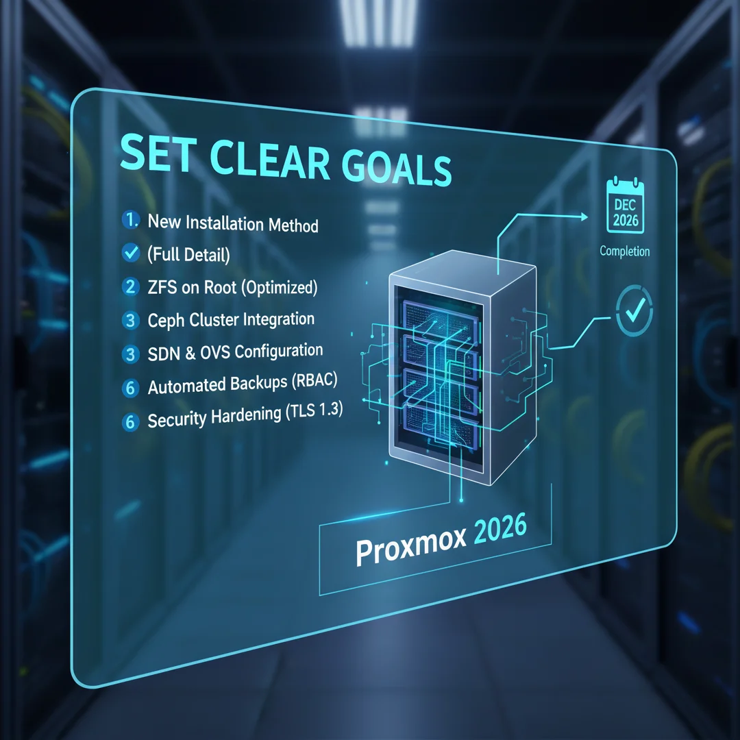 Step 3: Illustration for step: Set clear goals related to install latest proxmox in 2026 new method with ful