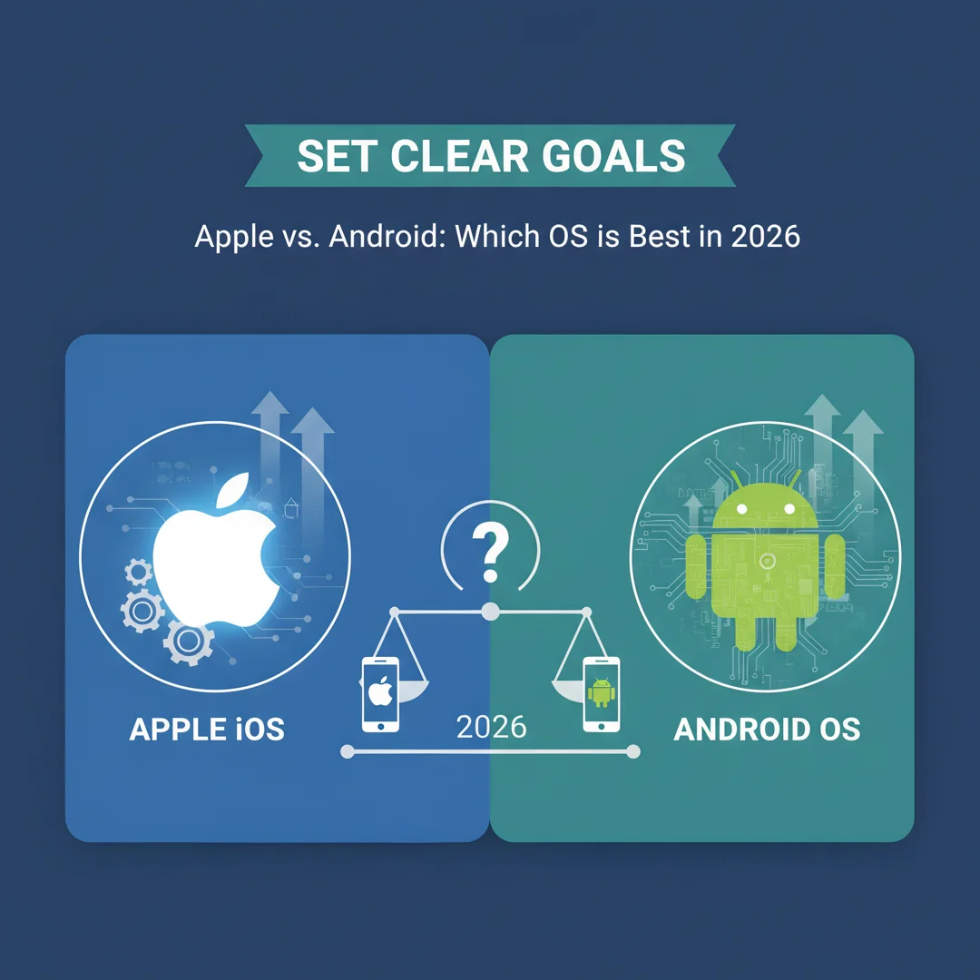 Step 3: Illustration for step: Set clear goals related to Apple vs android. Which os is best in 2026?, profe