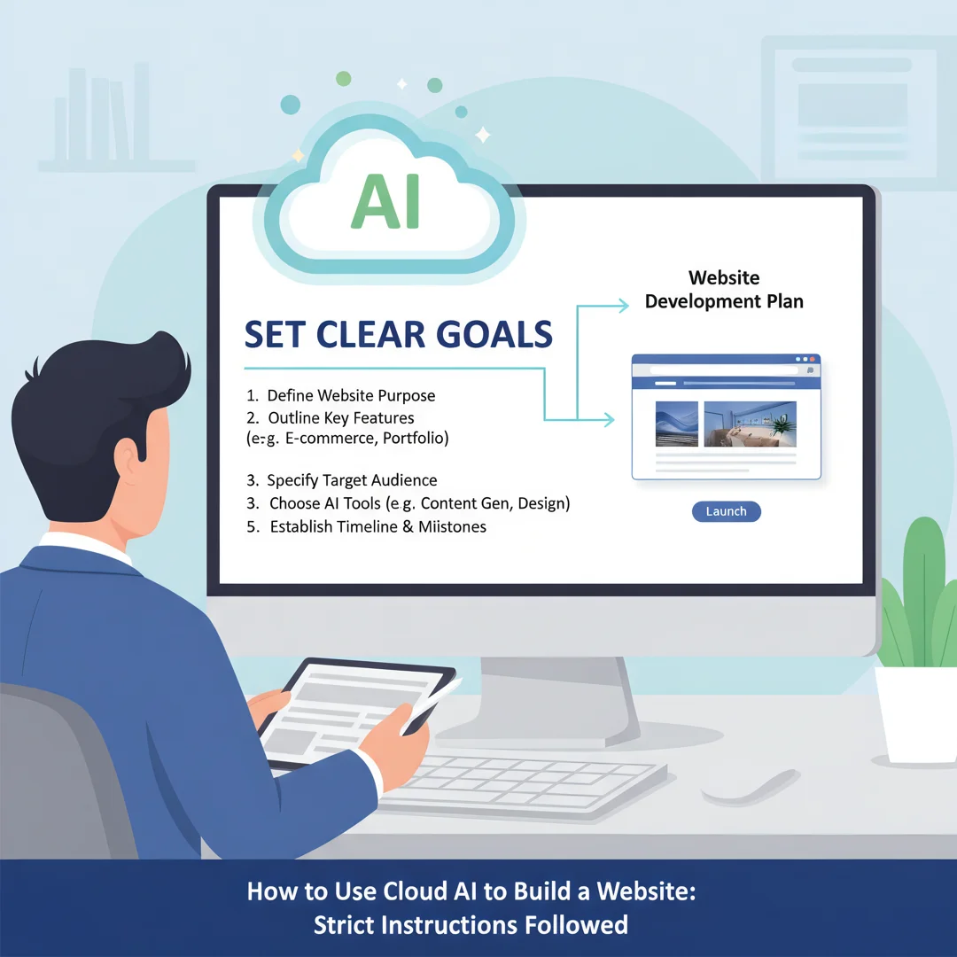 Step 3: Illustration for step: Set clear goals related to How to use cloude ai to build a website with using