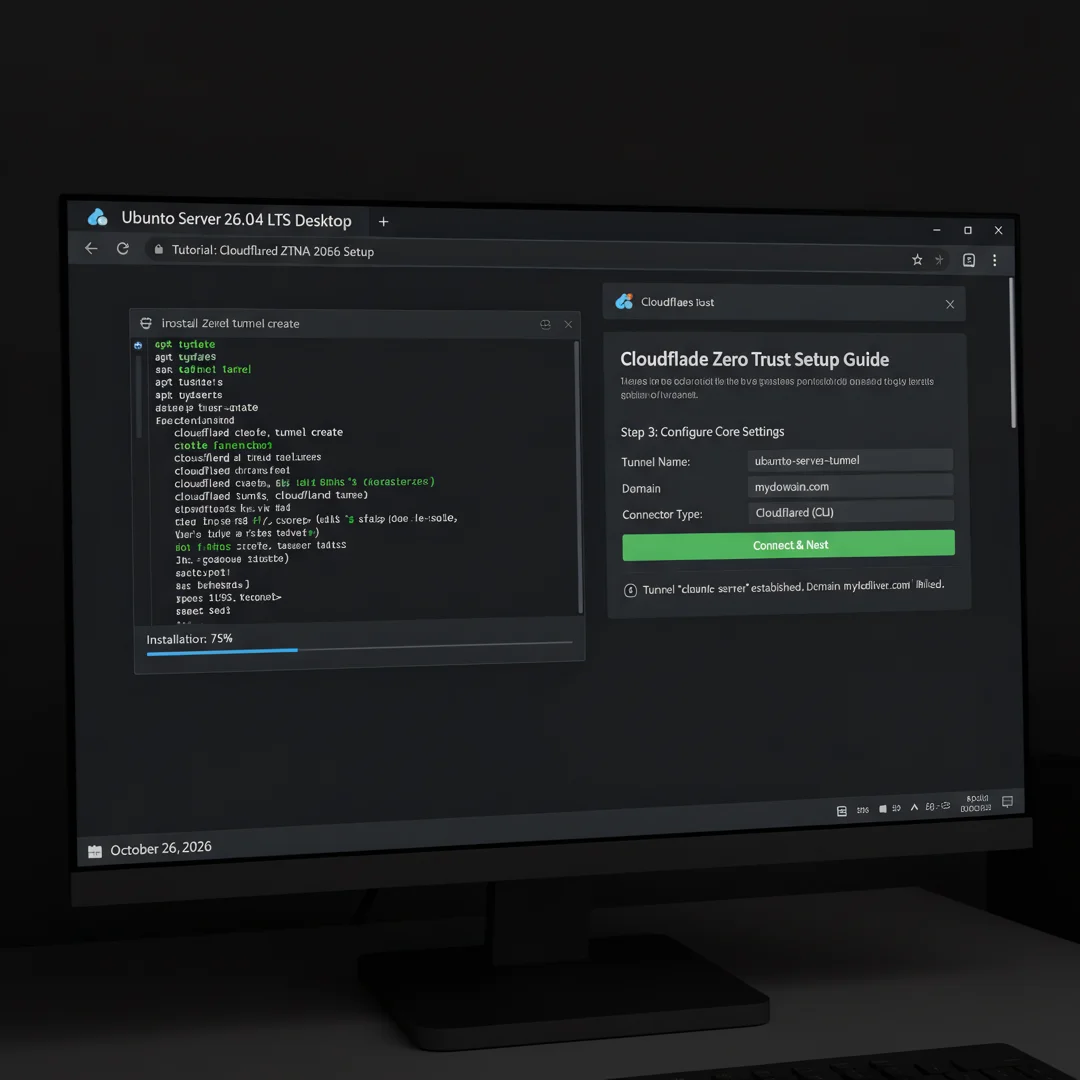 Step 3: Technical tutorial screenshot: Configure core settings for install cloudeflared zero trust in 2026 o