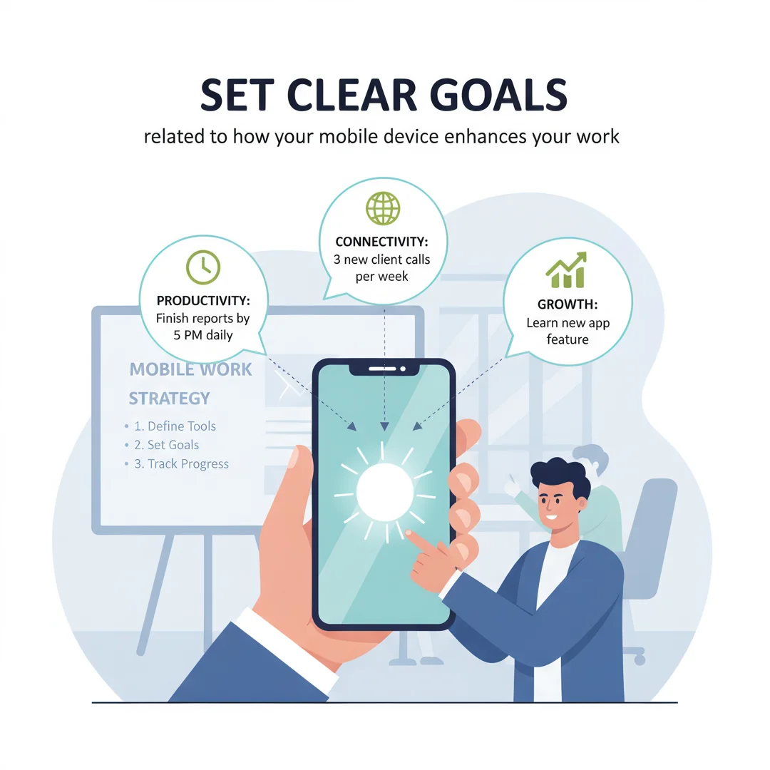 Step 3: Illustration for step: Set clear goals related to how mobile work” you mean how a mobile phone works