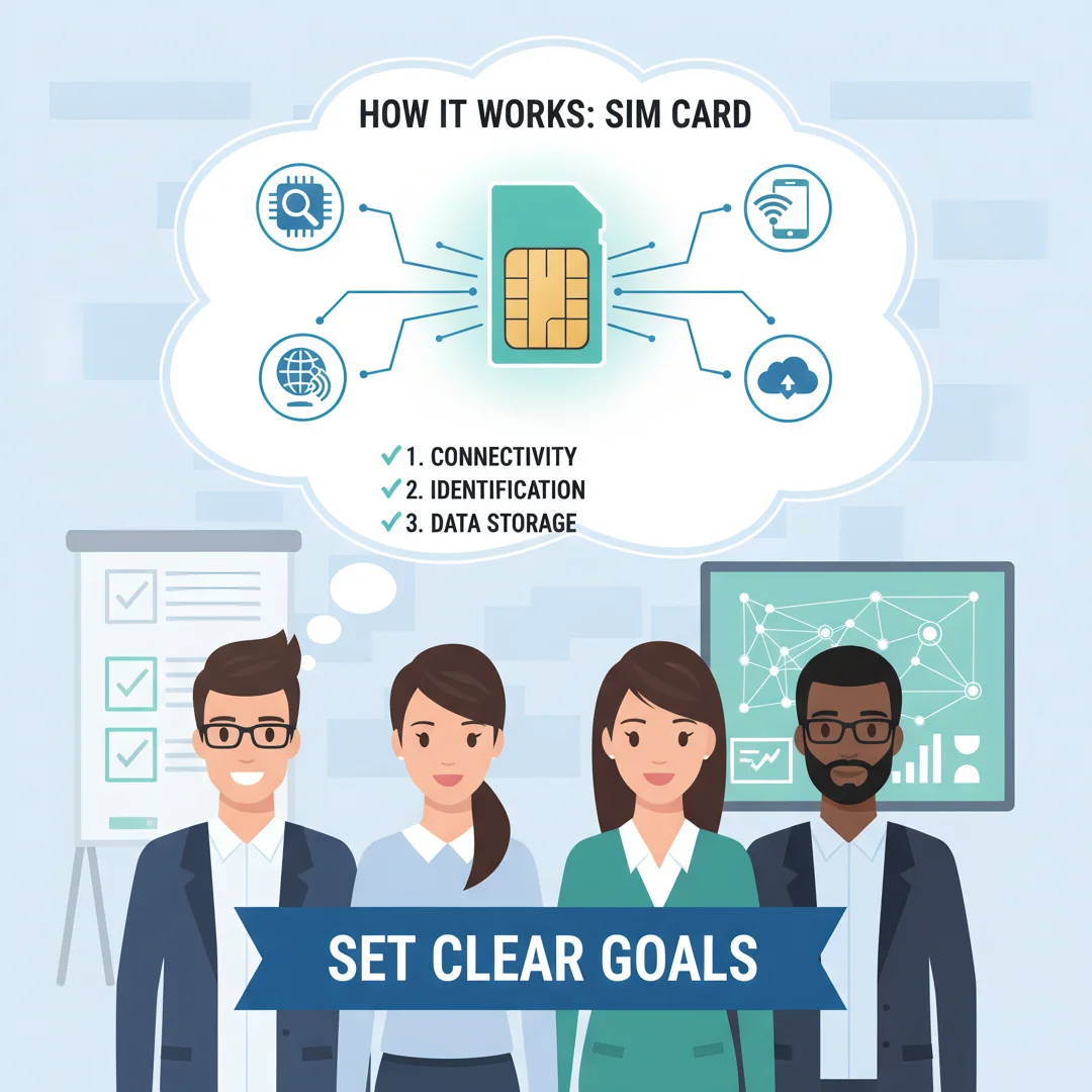 Step 3: Illustration for step: Set clear goals related to How its work sim card, professional educational st