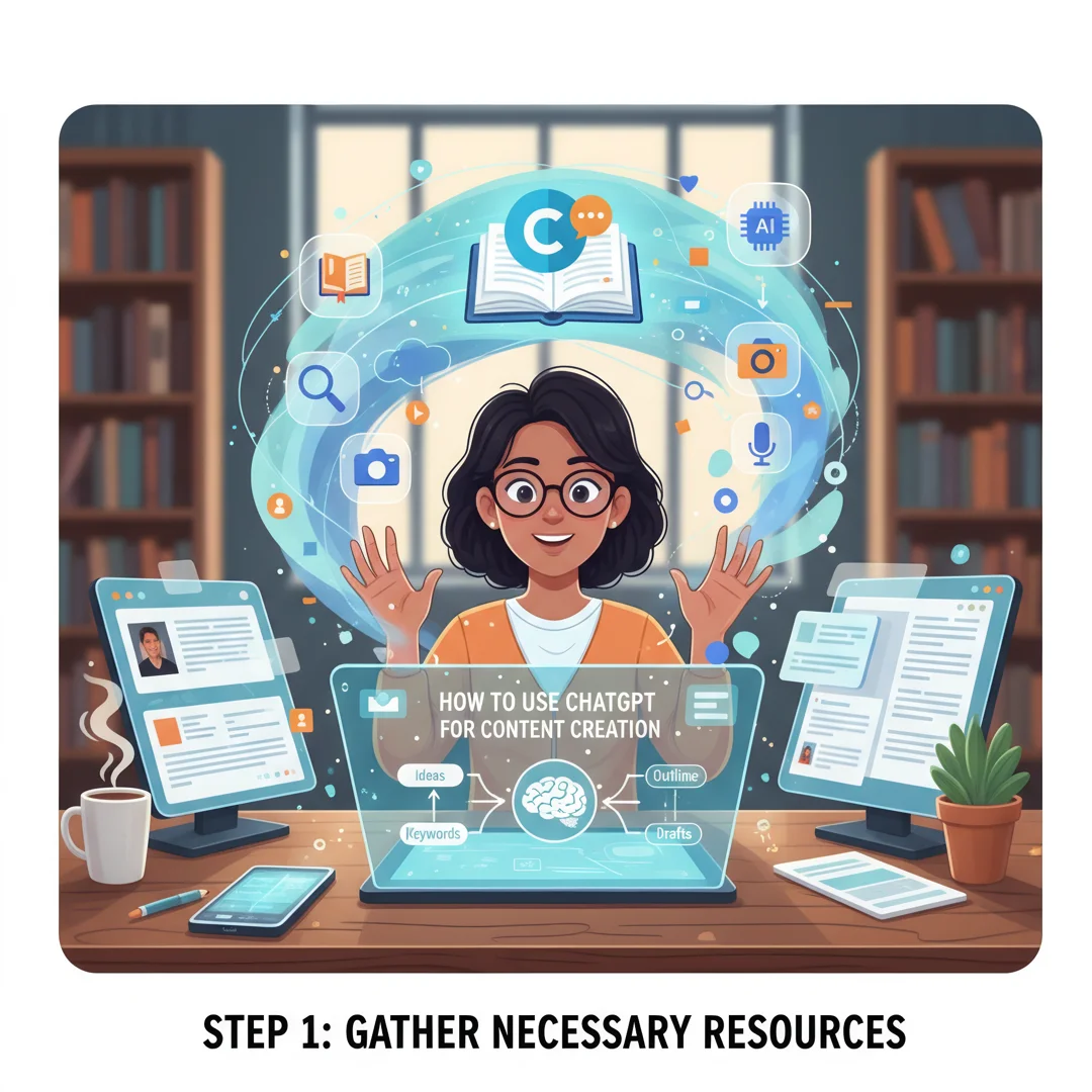 Step 4: Illustration for step: Gather necessary resources related to How To Use ChatGPT for Content Creation