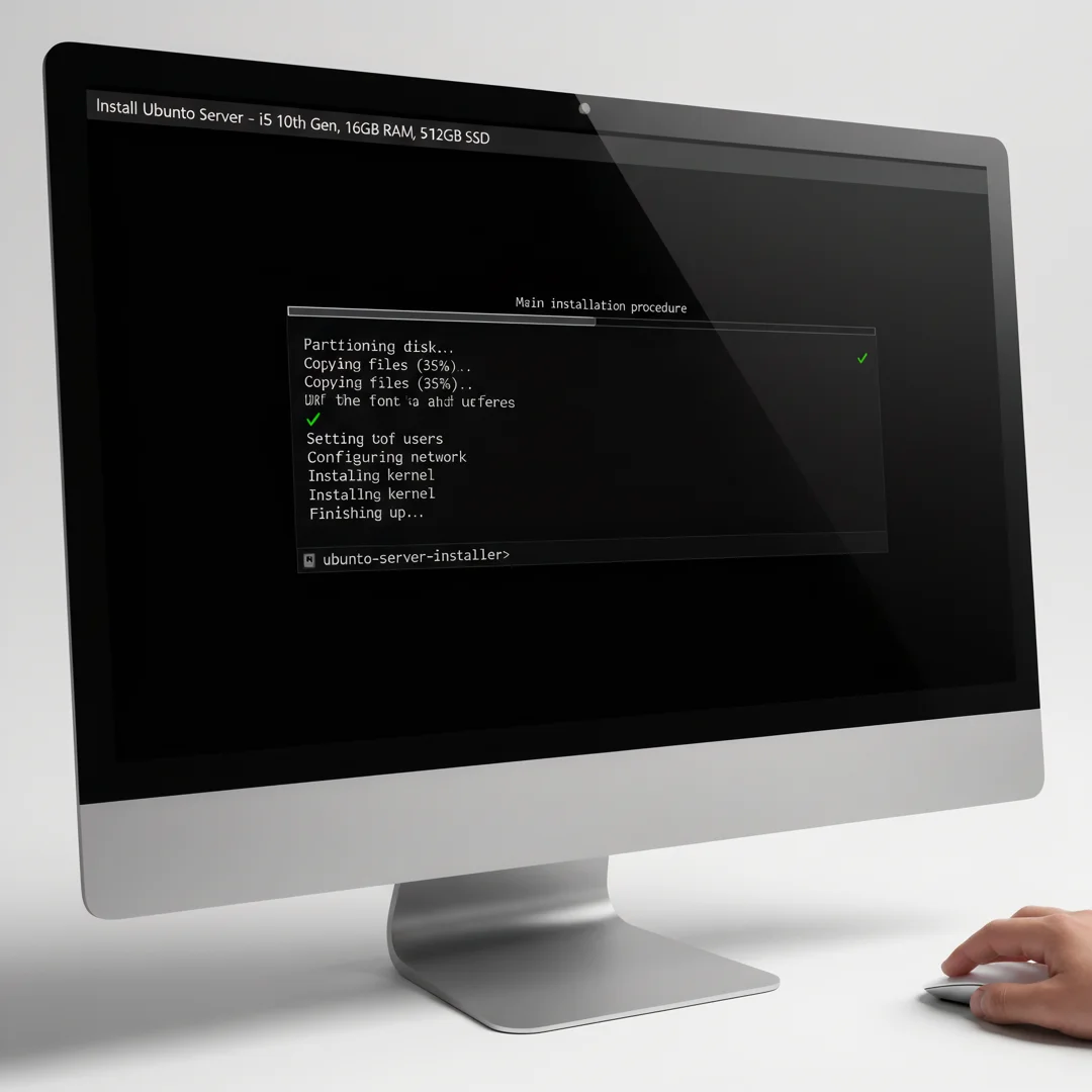 Step 4: Technical tutorial screenshot: Run the main installation procedure for install ubuntu server on a i5
