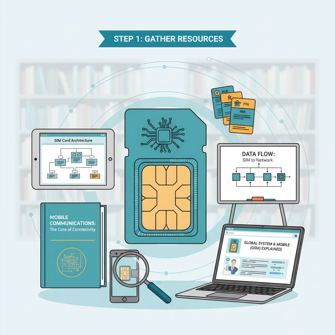 Step 4: Illustration for step: Gather necessary resources related to How its work sim card, professional edu