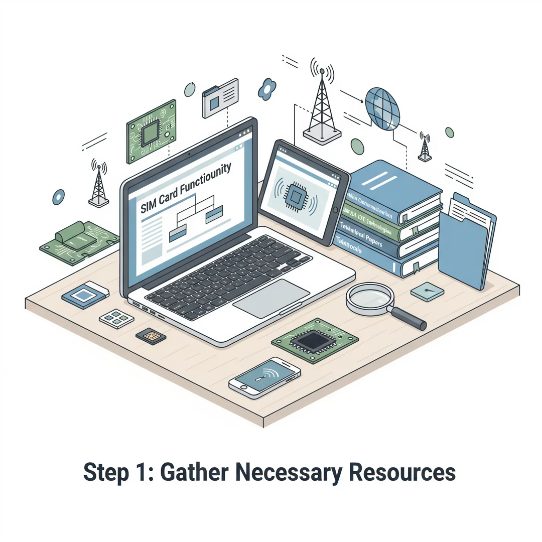 Step 4: Illustration for step: Gather necessary resources related to How sim work, professional educational 