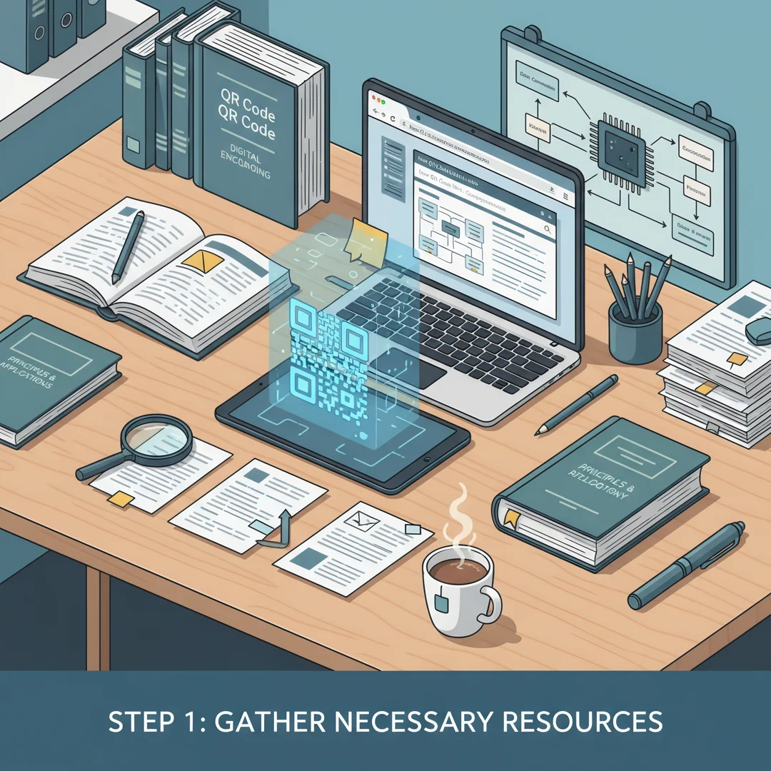 Step 4: Illustration for step: Gather necessary resources related to Qrcode how its work, professional educa