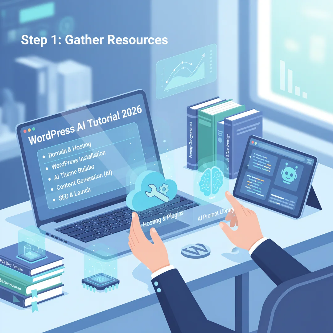 Step 4: Illustration for step: Gather necessary resources related to How to Make a WordPress Website in 2026