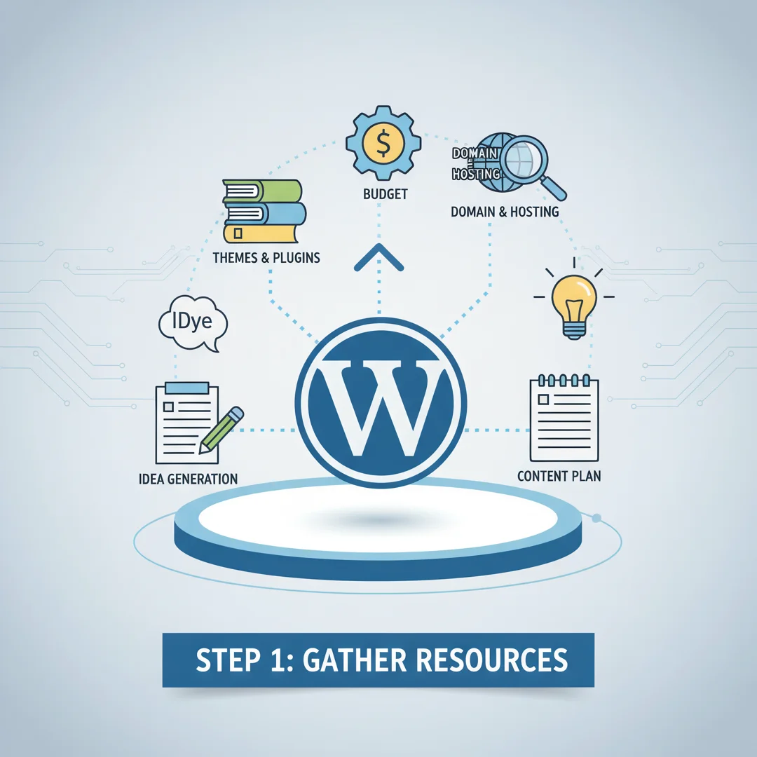 Step 4: Illustration for step: Gather necessary resources related to How To Create WordPress Website, profes