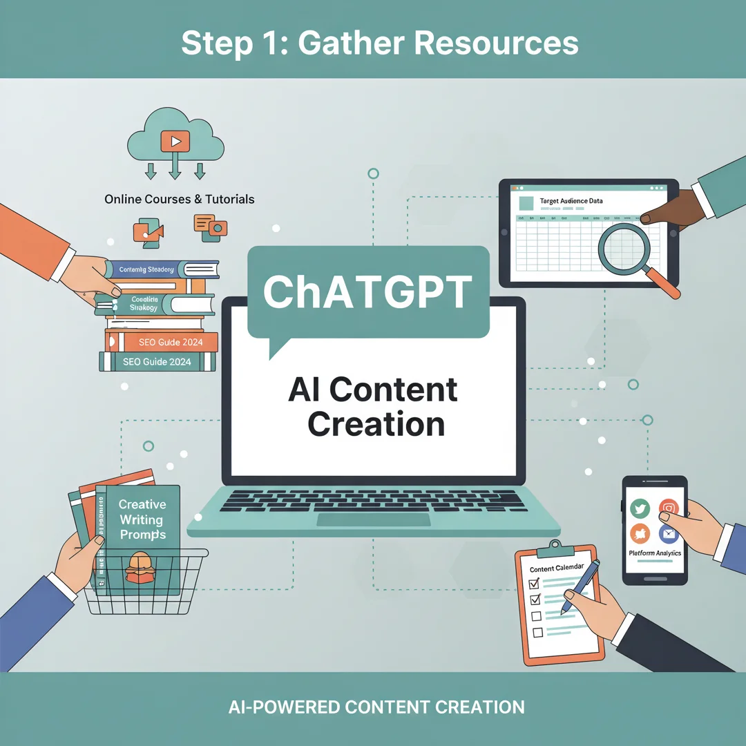 Step 4: Illustration for step: Gather necessary resources related to How To Use ChatGPT for Content Creation