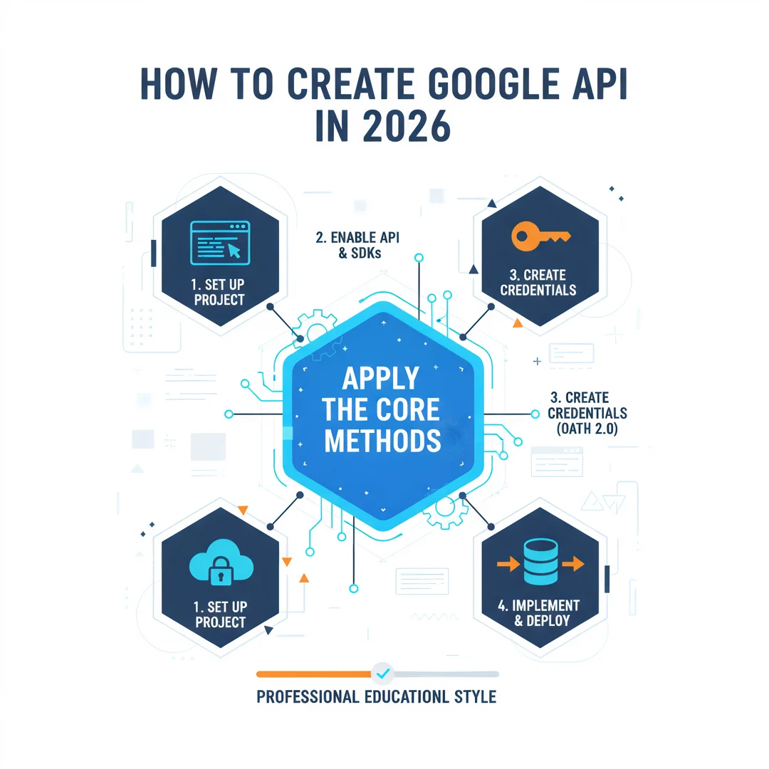 Step 5: Illustration for step: Apply the core methods related to How to creat google api in 2026, profession