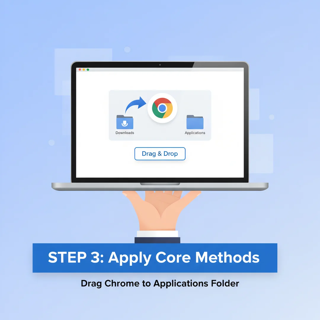 Step 5: Illustration for step: Apply the core methods related to How To Install Chrome On Mac, professional 