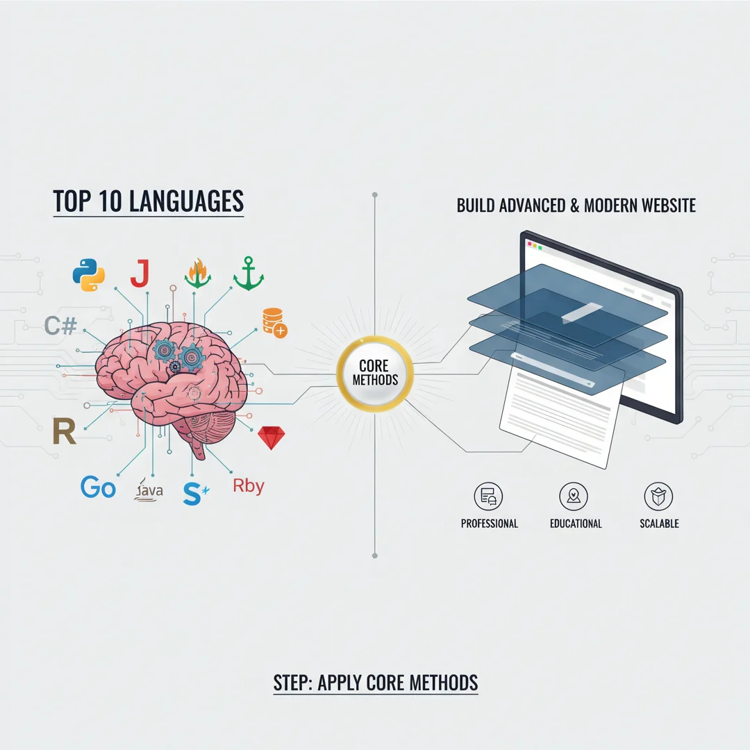 Step 5: Illustration for step: Apply the core methods related to Top 10 best lengueges for build a advance l