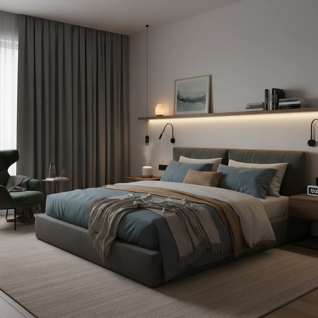 Step 5: Peaceful bedroom setup promoting quality sleep hygiene for men over 60 health