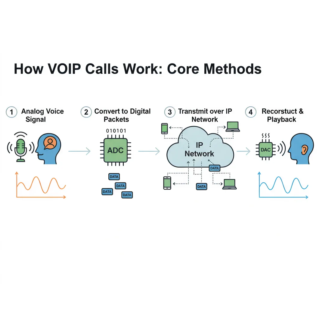 Step 5: Illustration for step: Apply the core methods related to how its work voip calls, professional educa