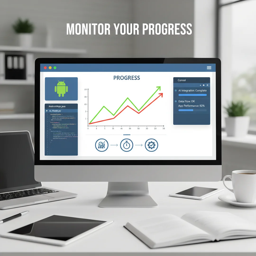 Step 6: Illustration for step: Monitor your progress related to How to start building android app with ai, p