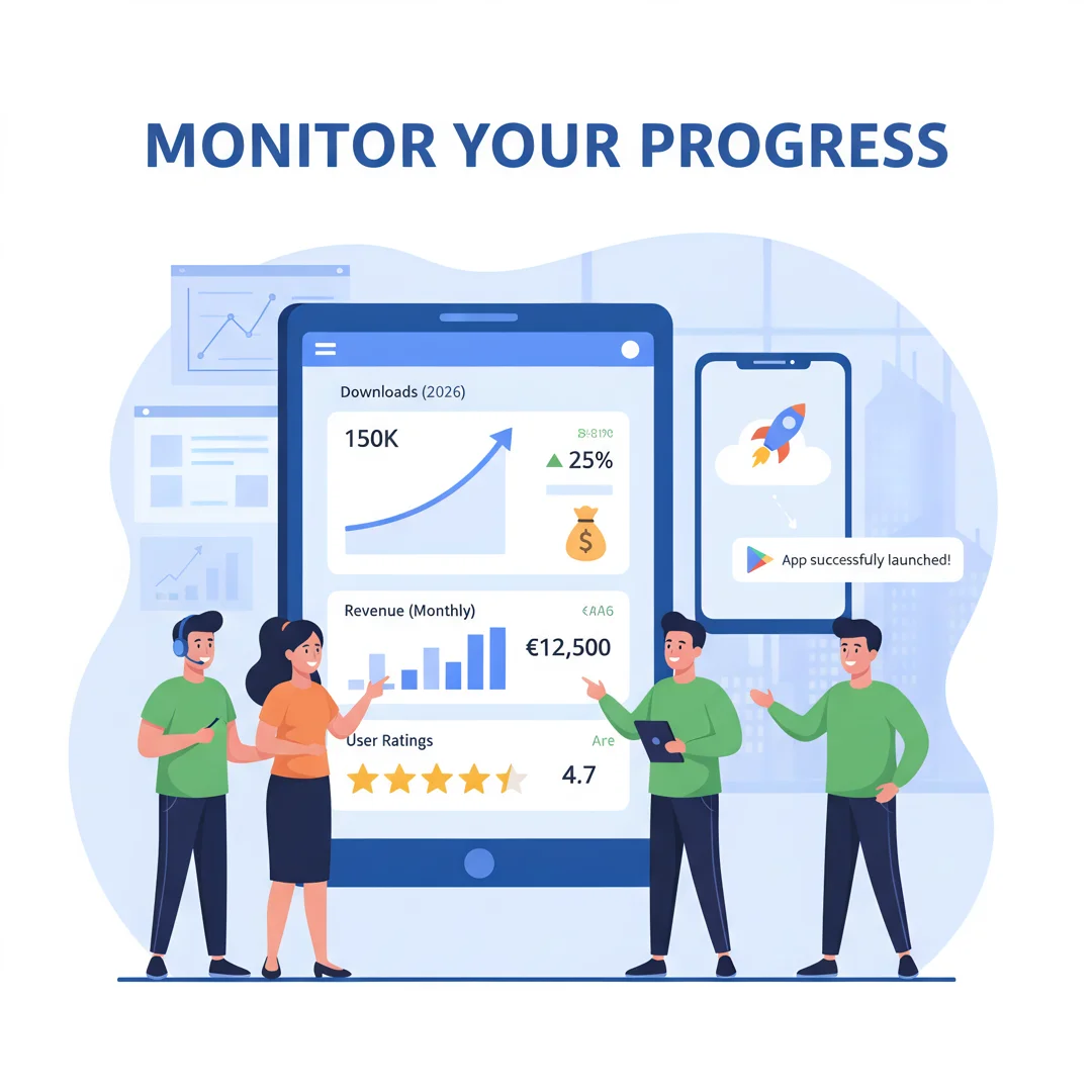 Step 6: Illustration for step: Monitor your progress related to How to Publish Your Android App on Google Pl