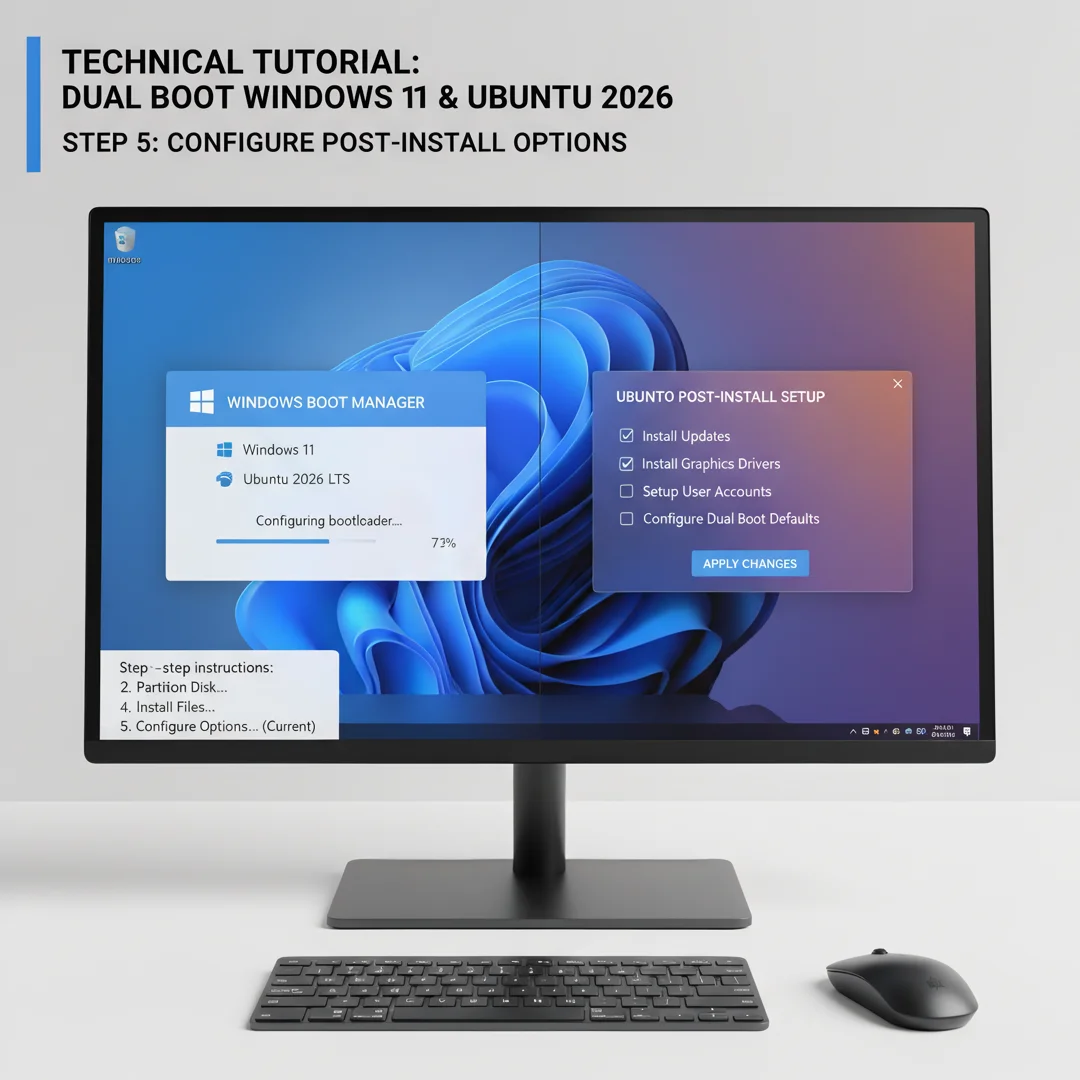 Step 6: Technical tutorial screenshot: Configure post-install options for Detailed tutorial step by step how