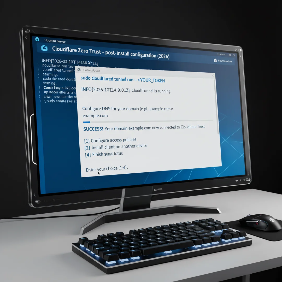 Step 6: Technical tutorial screenshot: Configure post-install options for install cloudeflared zero trust in