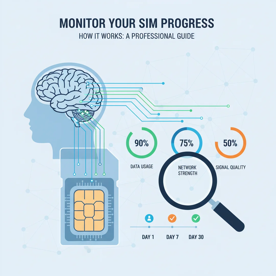 Step 6: Illustration for step: Monitor your progress related to How its work sim card, professional educatio
