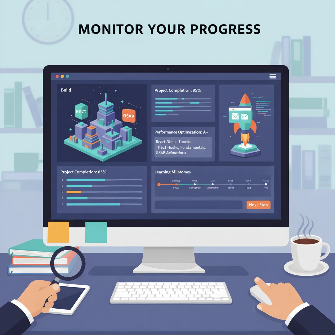 Step 6: Illustration for step: Monitor your progress related to Build and Deploy a Unique 3D Web Developer P