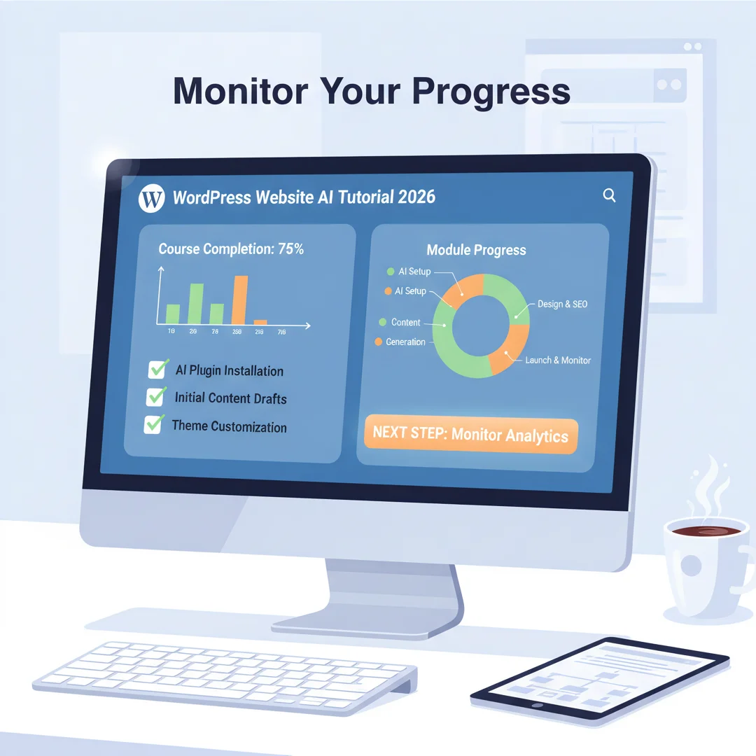 Step 6: Illustration for step: Monitor your progress related to How to Make a WordPress Website in 2026 (Usi