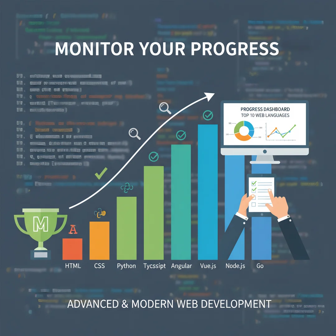 Step 6: Illustration for step: Monitor your progress related to Top 10 best lengueges for build a advance le