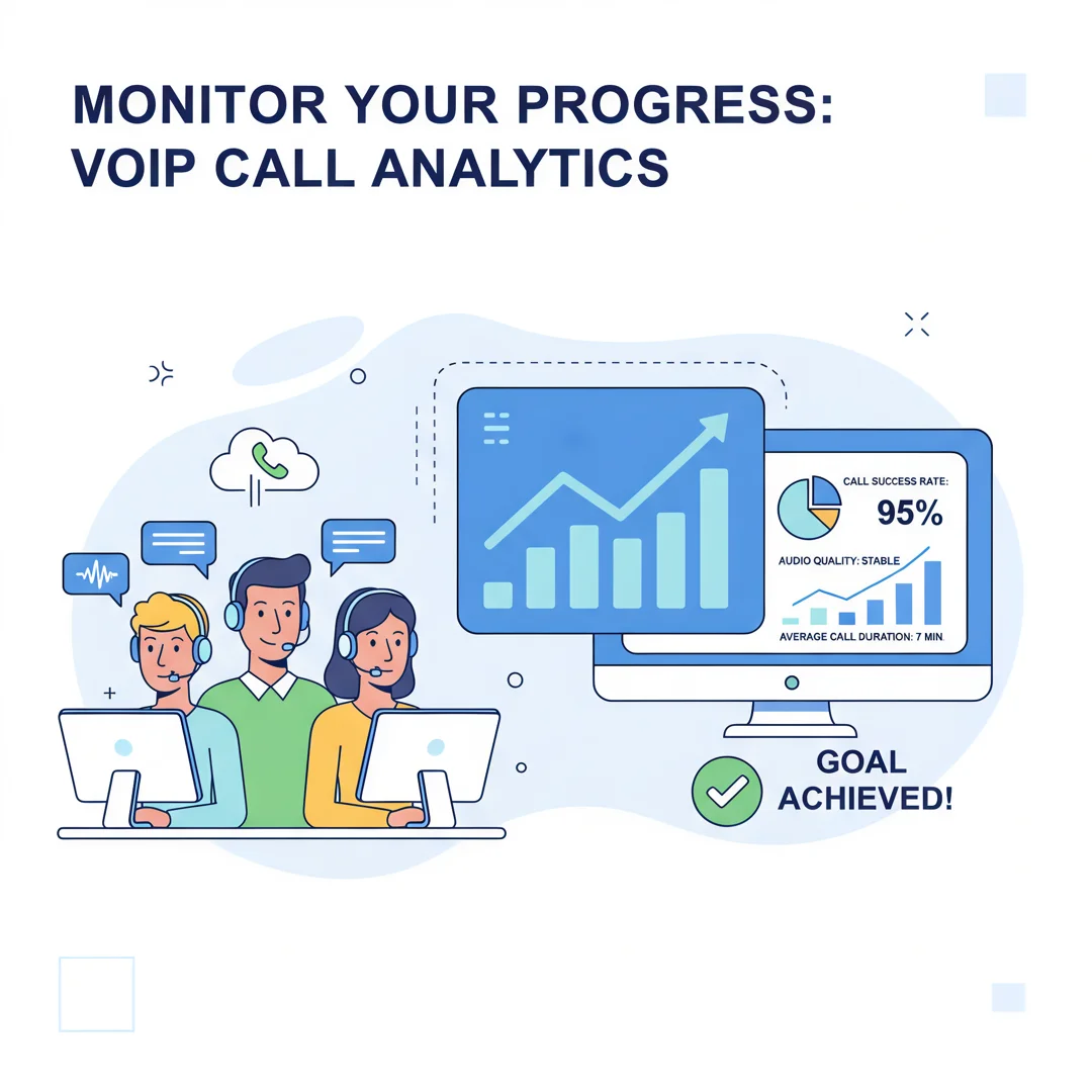 Step 6: Illustration for step: Monitor your progress related to how its work voip calls, professional educat