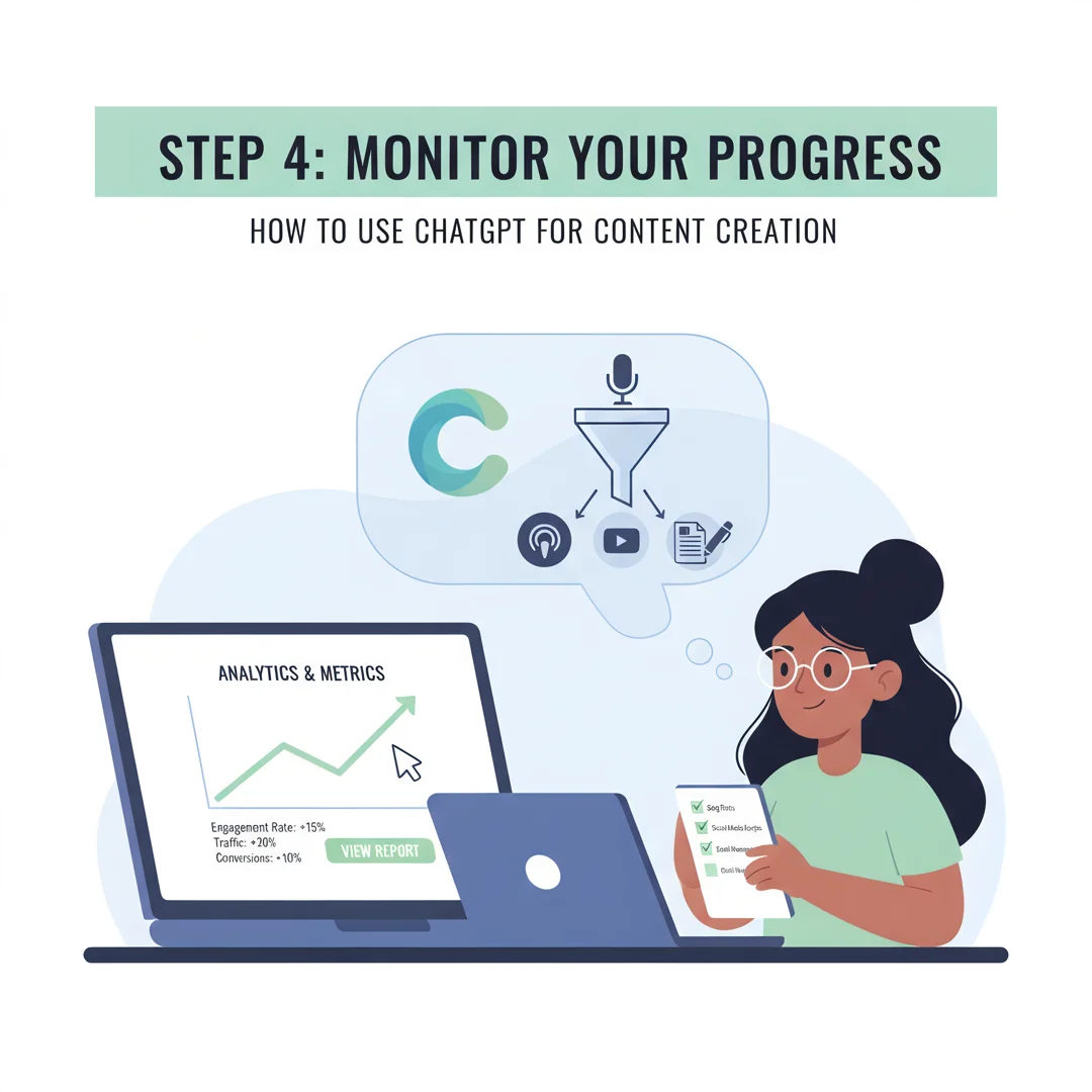 Step 6: Illustration for step: Monitor your progress related to How To Use ChatGPT for Content Creation, pro